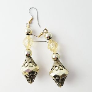 Sparkly Dangle Earrings Upcycled From Vintage Costume Jewelry